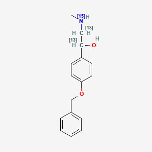 molecular formula C16H19NO2 B562237 2-Methylamino-1-(4'-benzyloxyphenyl)phenyl)ethanol-13C2,15N CAS No. 1219216-73-5