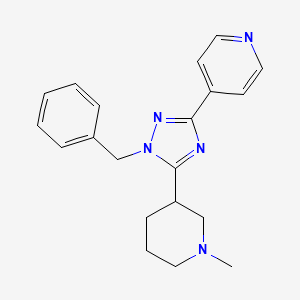 molecular formula C20H23N5 B5622376 4-[1-benzyl-5-(1-methylpiperidin-3-yl)-1H-1,2,4-triazol-3-yl]pyridine 