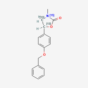molecular formula C17H17NO3 B562238 5-(4'-苄氧基苯基)-3-甲基-[4,5-二-13C,3-15N]-2-噁唑烷酮 CAS No. 1189939-68-1
