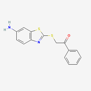 molecular formula C15H12N2OS2 B5622409 2-[(6-amino-1,3-benzothiazol-2-yl)thio]-1-phenylethanone 