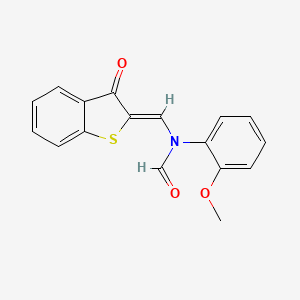 molecular formula C17H13NO3S B5622443 (2-methoxyphenyl)[(3-oxo-1-benzothien-2(3H)-ylidene)methyl]formamide 