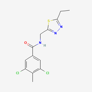 3,5-dichloro-N-[(5-ethyl-1,3,4-thiadiazol-2-yl)methyl]-4-methylbenzamide