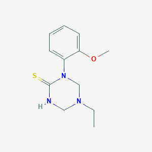 molecular formula C12H17N3OS B5622471 5-ethyl-1-(2-methoxyphenyl)-1,3,5-triazinane-2-thione 