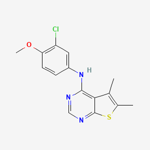 molecular formula C15H14ClN3OS B5622479 N-(3-chloro-4-methoxyphenyl)-5,6-dimethylthieno[2,3-d]pyrimidin-4-amine 