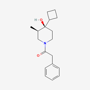 molecular formula C18H25NO2 B5622497 (3R*,4R*)-4-cyclobutyl-3-methyl-1-(phenylacetyl)-4-piperidinol 