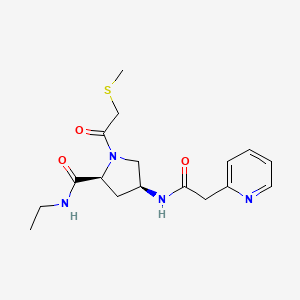 (4S)-N-ethyl-1-[(methylthio)acetyl]-4-[(pyridin-2-ylacetyl)amino]-L-prolinamide