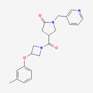 molecular formula C21H23N3O3 B5622511 4-{[3-(3-methylphenoxy)-1-azetidinyl]carbonyl}-1-(3-pyridinylmethyl)-2-pyrrolidinone 