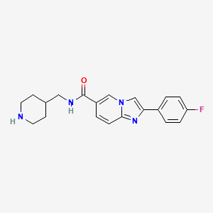molecular formula C20H21FN4O B5622536 2-(4-fluorophenyl)-N-(4-piperidinylmethyl)imidazo[1,2-a]pyridine-6-carboxamide dihydrochloride 