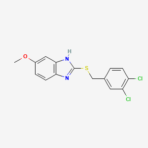 molecular formula C15H12Cl2N2OS B5622541 2-[(3,4-dichlorobenzyl)thio]-5-methoxy-1H-benzimidazole 