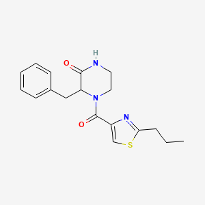 3-benzyl-4-[(2-propyl-1,3-thiazol-4-yl)carbonyl]-2-piperazinone