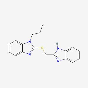 molecular formula C18H18N4S B5622558 2-[(1H-benzimidazol-2-ylmethyl)thio]-1-propyl-1H-benzimidazole 