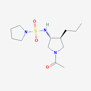 molecular formula C13H25N3O3S B5622560 N-[(3R*,4S*)-1-acetyl-4-propyl-3-pyrrolidinyl]-1-pyrrolidinesulfonamide 