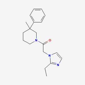 molecular formula C19H25N3O B5622584 1-[(2-ethyl-1H-imidazol-1-yl)acetyl]-3-methyl-3-phenylpiperidine 