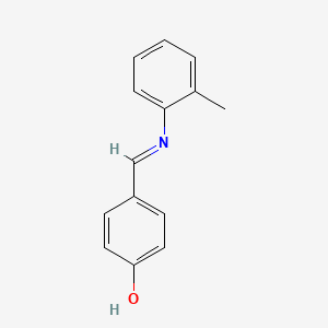 molecular formula C14H13NO B5622595 4-{[(2-methylphenyl)imino]methyl}phenol 