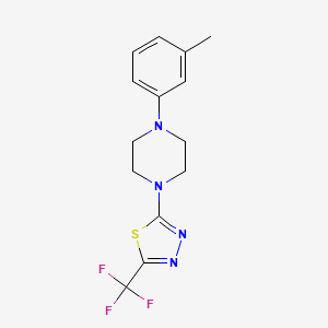 molecular formula C14H15F3N4S B5622619 1-(3-methylphenyl)-4-[5-(trifluoromethyl)-1,3,4-thiadiazol-2-yl]piperazine 