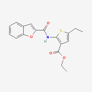 molecular formula C18H17NO4S B5622666 ethyl 2-[(1-benzofuran-2-ylcarbonyl)amino]-5-ethyl-3-thiophenecarboxylate 