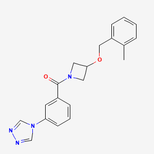 molecular formula C20H20N4O2 B5622675 4-[3-({3-[(2-methylbenzyl)oxy]-1-azetidinyl}carbonyl)phenyl]-4H-1,2,4-triazole 
