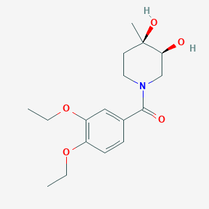 (3S*,4R*)-1-(3,4-diethoxybenzoyl)-4-methylpiperidine-3,4-diol