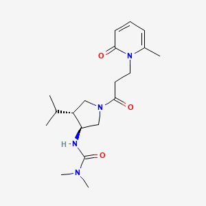 molecular formula C19H30N4O3 B5622733 N'-{(3S*,4R*)-4-isopropyl-1-[3-(6-methyl-2-oxo-1(2H)-pyridinyl)propanoyl]-3-pyrrolidinyl}-N,N-dimethylurea 
