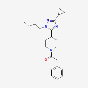 molecular formula C22H30N4O B5622761 4-(1-butyl-3-cyclopropyl-1H-1,2,4-triazol-5-yl)-1-(phenylacetyl)piperidine 