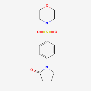 molecular formula C14H18N2O4S B5622787 1-[4-(4-morpholinylsulfonyl)phenyl]-2-pyrrolidinone 