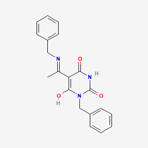 molecular formula C20H19N3O3 B5622810 1-benzyl-5-[1-(benzylamino)ethylidene]-2,4,6(1H,3H,5H)-pyrimidinetrione 
