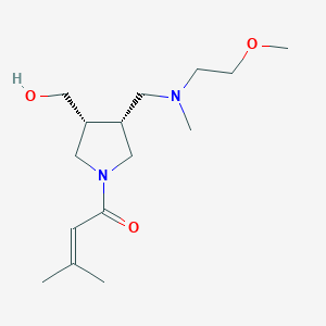 molecular formula C15H28N2O3 B5622834 [(3R*,4R*)-4-{[(2-methoxyethyl)(methyl)amino]methyl}-1-(3-methyl-2-butenoyl)-3-pyrrolidinyl]methanol 