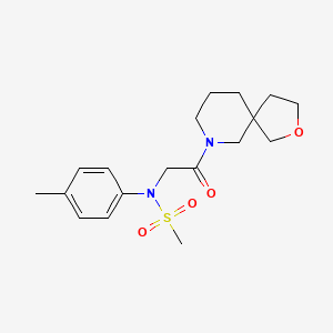 molecular formula C18H26N2O4S B5622861 N-(4-methylphenyl)-N-[2-(2-oxa-7-azaspiro[4.5]dec-7-yl)-2-oxoethyl]methanesulfonamide 