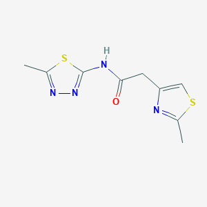 molecular formula C9H10N4OS2 B5622903 N-(5-methyl-1,3,4-thiadiazol-2-yl)-2-(2-methyl-1,3-thiazol-4-yl)acetamide 