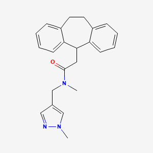 molecular formula C23H25N3O B5622931 2-(10,11-dihydro-5H-dibenzo[a,d]cyclohepten-5-yl)-N-methyl-N-[(1-methyl-1H-pyrazol-4-yl)methyl]acetamide 