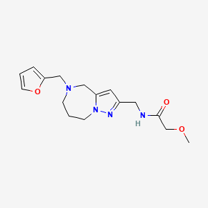 molecular formula C16H22N4O3 B5622938 N-{[5-(2-furylmethyl)-5,6,7,8-tetrahydro-4H-pyrazolo[1,5-a][1,4]diazepin-2-yl]methyl}-2-methoxyacetamide 