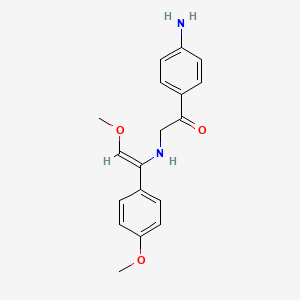 molecular formula C18H20N2O3 B5622952 1-(4-aminophenyl)-2-{[2-methoxy-1-(4-methoxyphenyl)vinyl]amino}ethanone 