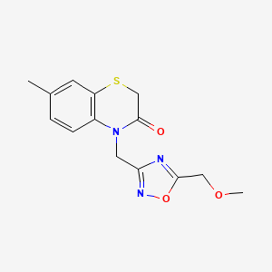 molecular formula C14H15N3O3S B5622986 4-{[5-(methoxymethyl)-1,2,4-oxadiazol-3-yl]methyl}-7-methyl-2H-1,4-benzothiazin-3(4H)-one 