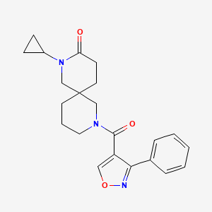 molecular formula C22H25N3O3 B5622993 2-cyclopropyl-8-[(3-phenylisoxazol-4-yl)carbonyl]-2,8-diazaspiro[5.5]undecan-3-one 