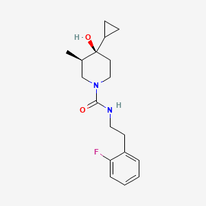 (3R*,4R*)-4-cyclopropyl-N-[2-(2-fluorophenyl)ethyl]-4-hydroxy-3-methyl-1-piperidinecarboxamide