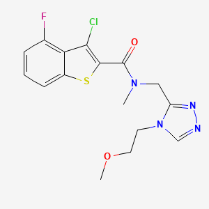 molecular formula C16H16ClFN4O2S B5623007 3-chloro-4-fluoro-N-{[4-(2-methoxyethyl)-4H-1,2,4-triazol-3-yl]methyl}-N-methyl-1-benzothiophene-2-carboxamide 