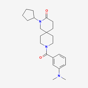 molecular formula C23H33N3O2 B5623012 2-cyclopentyl-9-[3-(dimethylamino)benzoyl]-2,9-diazaspiro[5.5]undecan-3-one 