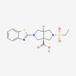 molecular formula C16H19N3O4S2 B5623017 (3aS*,6aS*)-2-(1,3-benzothiazol-2-yl)-5-(ethylsulfonyl)hexahydropyrrolo[3,4-c]pyrrole-3a(1H)-carboxylic acid 