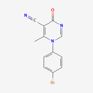 molecular formula C12H8BrN3O B5623031 1-(4-bromophenyl)-6-methyl-4-oxo-1,4-dihydro-5-pyrimidinecarbonitrile 