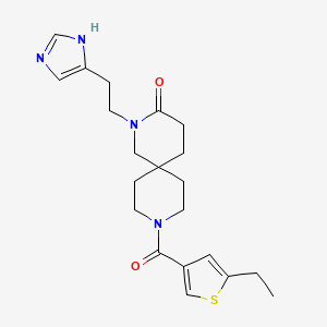 molecular formula C21H28N4O2S B5623074 9-[(5-ethyl-3-thienyl)carbonyl]-2-[2-(1H-imidazol-4-yl)ethyl]-2,9-diazaspiro[5.5]undecan-3-one 