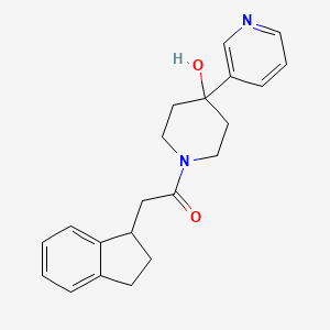 molecular formula C21H24N2O2 B5623083 1-(2,3-dihydro-1H-inden-1-ylacetyl)-4-(3-pyridinyl)-4-piperidinol 