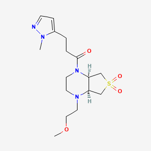 (4aR*,7aS*)-1-(2-methoxyethyl)-4-[3-(1-methyl-1H-pyrazol-5-yl)propanoyl]octahydrothieno[3,4-b]pyrazine 6,6-dioxide