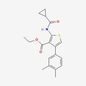 molecular formula C19H21NO3S B5623105 ethyl 2-[(cyclopropylcarbonyl)amino]-4-(3,4-dimethylphenyl)-3-thiophenecarboxylate 