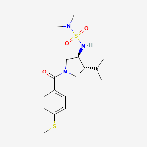 molecular formula C17H27N3O3S2 B5623106 N'-{(3S*,4R*)-4-isopropyl-1-[4-(methylthio)benzoyl]-3-pyrrolidinyl}-N,N-dimethylsulfamide 