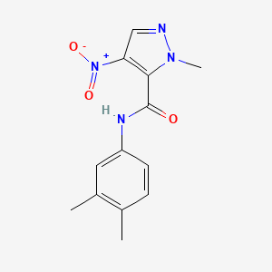 molecular formula C13H14N4O3 B5623145 N-(3,4-dimethylphenyl)-1-methyl-4-nitro-1H-pyrazole-5-carboxamide 