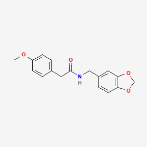 molecular formula C17H17NO4 B5623148 N-(1,3-benzodioxol-5-ylmethyl)-2-(4-methoxyphenyl)acetamide 