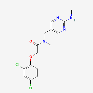 molecular formula C15H16Cl2N4O2 B5623151 2-(2,4-dichlorophenoxy)-N-methyl-N-{[2-(methylamino)-5-pyrimidinyl]methyl}acetamide 