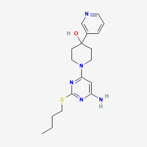 molecular formula C18H25N5OS B5623158 1-[6-amino-2-(butylthio)pyrimidin-4-yl]-4-pyridin-3-ylpiperidin-4-ol 