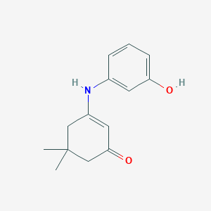 molecular formula C14H17NO2 B5623176 3-[(3-hydroxyphenyl)amino]-5,5-dimethyl-2-cyclohexen-1-one 