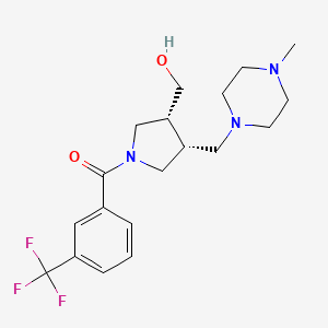 {(3R*,4R*)-4-[(4-methylpiperazin-1-yl)methyl]-1-[3-(trifluoromethyl)benzoyl]pyrrolidin-3-yl}methanol